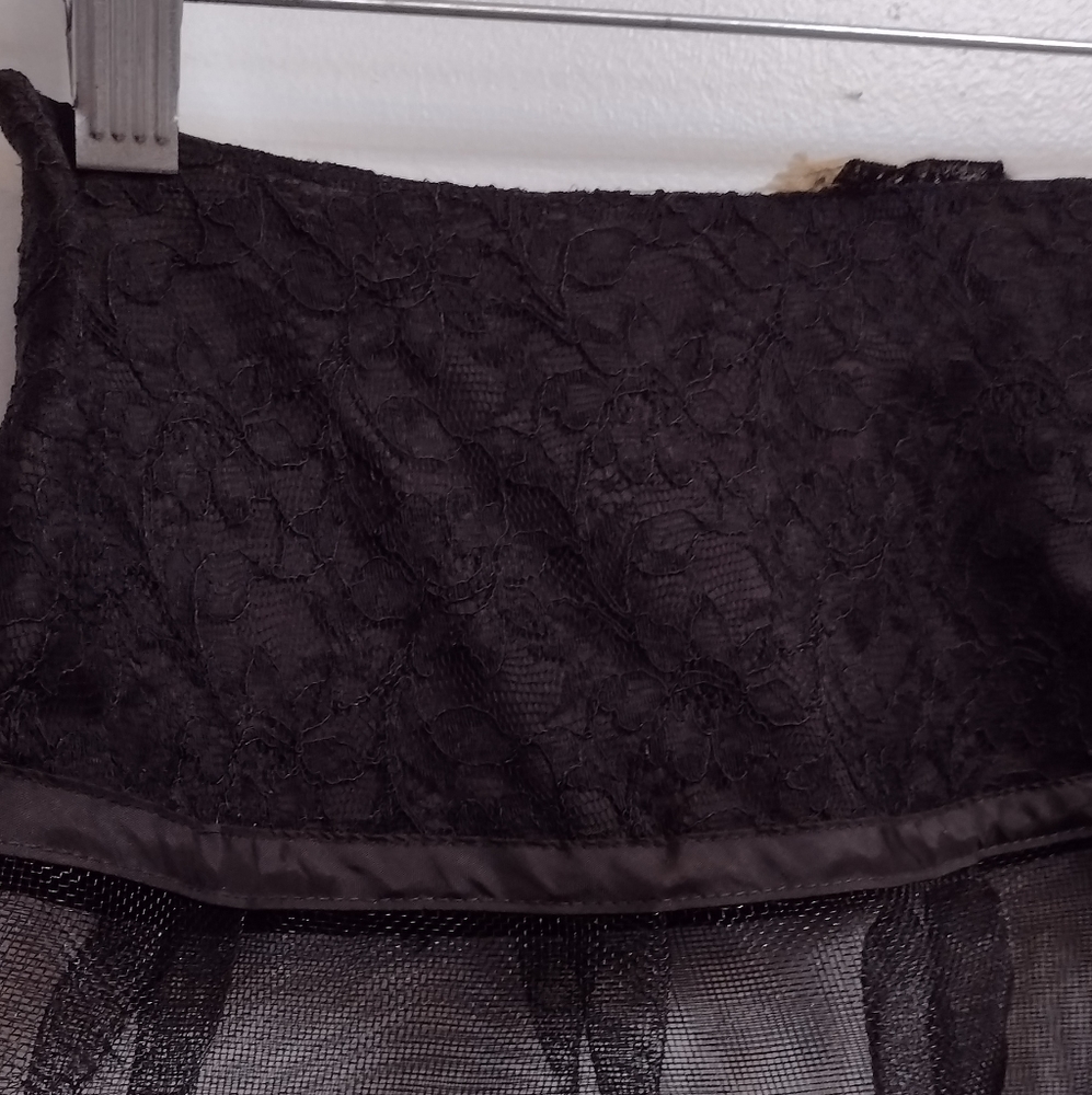 Vintage 50s Stiff Black Tulle Lace ANNE FOGARTY by Gracette Crinoline Dress Slip - Picture 8 of 9